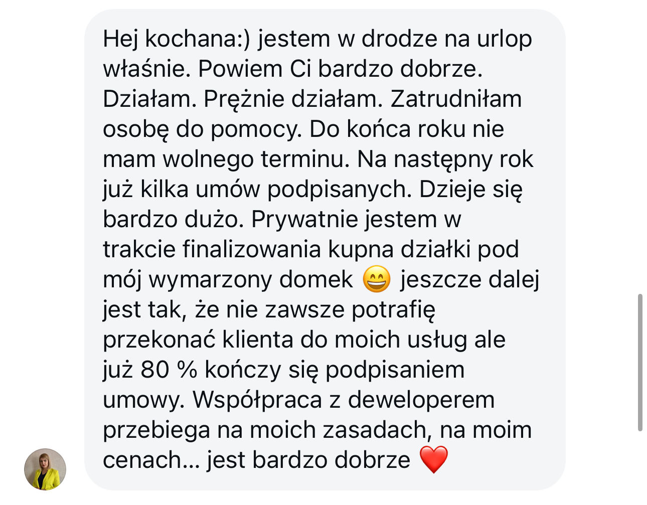 Opinia od klientki