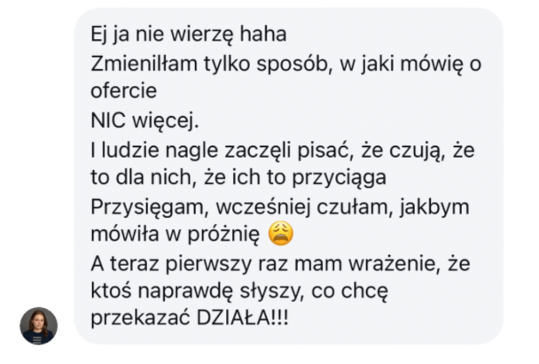 Opinia od klientki